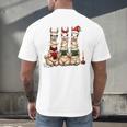 Christmas Three Llamas Reading Reading Books Llama Lover Men's Back Print T-Shirt