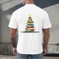 Christmas Tree Of Books Holiday Men's Back Print T-Shirt Christmas Tree Of Books Holiday Men's Back Print T-Shirt