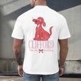 Clifford The Big Red Dog Pink Text With Bow Illustrated Book Men's Back Print T-Shirt Clifford The Big Red Dog Pink Text With Bow Illustrated Book Men's Back Print T-Shirt