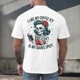 I Like My Coffee ICY & My Books Spicy For Book Lovers Men's Back Print T-Shirt I Like My Coffee ICY & My Books Spicy For Book Lovers Men's Back Print T-Shirt