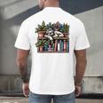 Cosy Sloth In Bookshelf With Plants Men's Back Print T-Shirt
