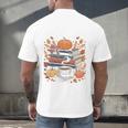 Cozy Autumn Books Fully Booked For Fall Books Pumpkin Men's Back Print T-Shirt Cozy Autumn Books Fully Booked For Fall Books Pumpkin Men's Back Print T-Shirt