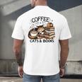 Cute Coffee Cats Books Lover Idea Women Men Kids Men's Back Print T-Shirt Cute Coffee Cats Books Lover Idea Women Men Kids Men's Back Print T-Shirt