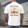 Cute Fox Stay Clever Read Books For Librarian Or Bookworm Men's Back Print T-Shirt