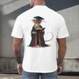 Cute Mouse Reading Book Graduation Men's Back Print T-Shirt Cute Mouse Reading Book Graduation Men's Back Print T-Shirt