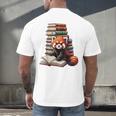 Cute Red Panda Reading Book Animal Bookworm Men's Back Print T-Shirt Cute Red Panda Reading Book Animal Bookworm Men's Back Print T-Shirt