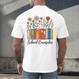 Cute Wildflower Book School Counseling Life School Counselor Men's Back Print T-Shirt Cute Wildflower Book School Counseling Life School Counselor Men's Back Print T-Shirt