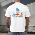 Cute Winter Cozy Snowman Reading Book Lovers Xmas Snowman Men's Back Print T-Shirt Cute Winter Cozy Snowman Reading Book Lovers Xmas Snowman Men's Back Print T-Shirt