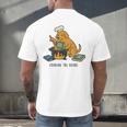 Dog Cooking The Books Men's Back Print T-Shirt
