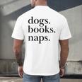 Dogs Books Naps Lovers Men's Back Print T-Shirt