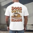 Dogs Coffee Reading Book Lover Men's Back Print T-Shirt Dogs Coffee Reading Book Lover Men's Back Print T-Shirt
