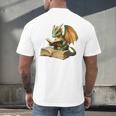 Dragon Bookworm Reading Book Graphic Men's Back Print T-Shirt