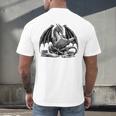 Dragon Reading Book Bookworm Books Dragon Learning Men's Back Print T-Shirt