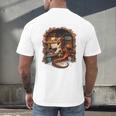Fantasy Dragon Reading Book Lover Men's Back Print T-Shirt