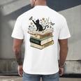Fantasy Drama Tragedy Cat Book Lover Reading Humor Men's Back Print T-Shirt
