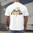 Freadom Anti Banned Books Lovers Reading Librarian Bookworm Men's Back Print T-Shirt