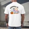 Ghost Reading Halloween Women Teacher Book Lover Men's Back Print T-Shirt Ghost Reading Halloween Women Teacher Book Lover Men's Back Print T-Shirt