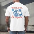 Girl Reading Book Summer Beach Vacation For Book Lover Men's Back Print T-Shirt Girl Reading Book Summer Beach Vacation For Book Lover Men's Back Print T-Shirt