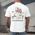 Goose With Books Cute Bookworm Reader Men's Back Print T-Shirt