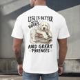 Great Pyrenees Dog Breed Life Is Better With Books And Great Men's Back Print T-Shirt Great Pyrenees Dog Breed Life Is Better With Books And Great Men's Back Print T-Shirt