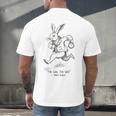 I'm Late I'm Late Rabbit From Alice Wonderland Book Men's Back Print T-Shirt I'm Late I'm Late Rabbit From Alice Wonderland Book Men's Back Print T-Shirt