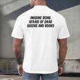 Imagine Being Afraid Of Drag Queens And Books Premium Men's Back Print T-Shirt Imagine Being Afraid Of Drag Queens And Books Premium Men's Back Print T-Shirt