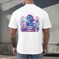 Just A Girl Who Loves Dragons And Books Cute Dragon Reading Premium Tri-Blend Men's Back Print T-Shirt