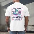 Just A Girl Who Loves Dragons And Books Lover Reading Book Men's Back Print T-Shirt Just A Girl Who Loves Dragons And Books Lover Reading Book Men's Back Print T-Shirt