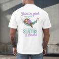 Just a Girl Who Loves Sloths And Books Men's Back Print T-Shirt Just a Girl Who Loves Sloths And Books Men's Back Print T-Shirt
