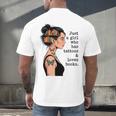 Just a Girl Who Has Tattoos And Love Books Tattooed Inked Men's Back Print T-Shirt