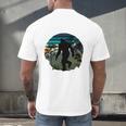 Just Me And My Yeti Retro Sunset Mountain Hiking Introvert Men's Back Print T-Shirt Just Me And My Yeti Retro Sunset Mountain Hiking Introvert Men's Back Print T-Shirt