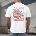 Librarian Books Are My Valentine Teacher Valentines Teach Men's Back Print T-Shirt