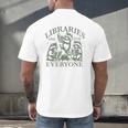 Libraries Are For Everyone Racoon Read Banned Book Librarian Men's Back Print T-Shirt Libraries Are For Everyone Racoon Read Banned Book Librarian Men's Back Print T-Shirt