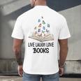 Live Laugh & Love Books Reading Butterfly Book Lover Bookish Premium Men's Back Print T-Shirt Live Laugh & Love Books Reading Butterfly Book Lover Bookish Premium Men's Back Print T-Shirt