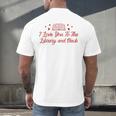 I Love You To The Library And Back Book Lover Quote Men's Back Print T-Shirt