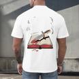 Murder Mystery And a Cup Of Tea Book Humor Men's Back Print T-Shirt Murder Mystery And a Cup Of Tea Book Humor Men's Back Print T-Shirt