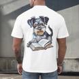 Nerdy Schnauzer Dog Book Lover Glasses Cute Pet For Men Women Kids Men's Back Print T-Shirt Nerdy Schnauzer Dog Book Lover Glasses Cute Pet For Men Women Kids Men's Back Print T-Shirt