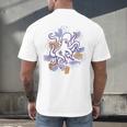 Octopus Book Reader Men's Back Print T-Shirt