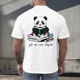 Panda Reading Chapter Books Men's Back Print T-Shirt Panda Reading Chapter Books Men's Back Print T-Shirt