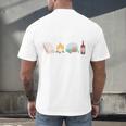The Perfect Weekend Camping Essentials Wine Books Campfire Men's Back Print T-Shirt