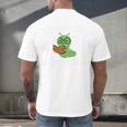 Professional Bookworm Reading Lover Cute Worm Glasses Book Men's Back Print T-Shirt