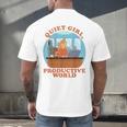 Quiet Girl Productive World Introvert Office Staff Secretary Men's Back Print T-Shirt Quiet Girl Productive World Introvert Office Staff Secretary Men's Back Print T-Shirt