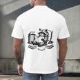 Raccoon Reading A Book Vintage Trash Reader Men's Back Print T-Shirt