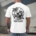 Raccoon Reading Books Summer Humor Trash Reader Men's Back Print T-Shirt Raccoon Reading Books Summer Humor Trash Reader Men's Back Print T-Shirt