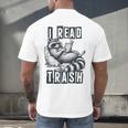 Racoon Reading Spicy Smutty Book Booktok I Read Trashy Books Men's Back Print T-Shirt
