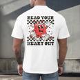 Read Your Heart Out Teacher Valentines Book Lover Men's Back Print T-Shirt Read Your Heart Out Teacher Valentines Book Lover Men's Back Print T-Shirt