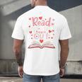 Read Your Heart Out Teacher Valentines Day Reading Book Love Premium Tri-Blend Men's Back Print T-Shirt