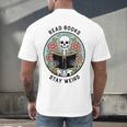 Reader Skeleton Read Books Be Kind Stay Weird Men's Back Print T-Shirt Reader Skeleton Read Books Be Kind Stay Weird Men's Back Print T-Shirt