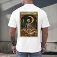 The Reader Tarot Card Book Lover Skeleton Art Goth Style Men's Back Print T-Shirt