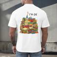 Reading Books Librarian Reader Nerd I'm Ok Teacher School Men's Back Print T-Shirt